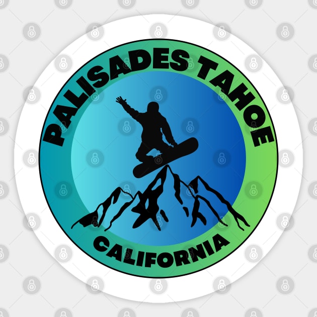 Palisades Tahoe Ski Sticker by DW Arts Design